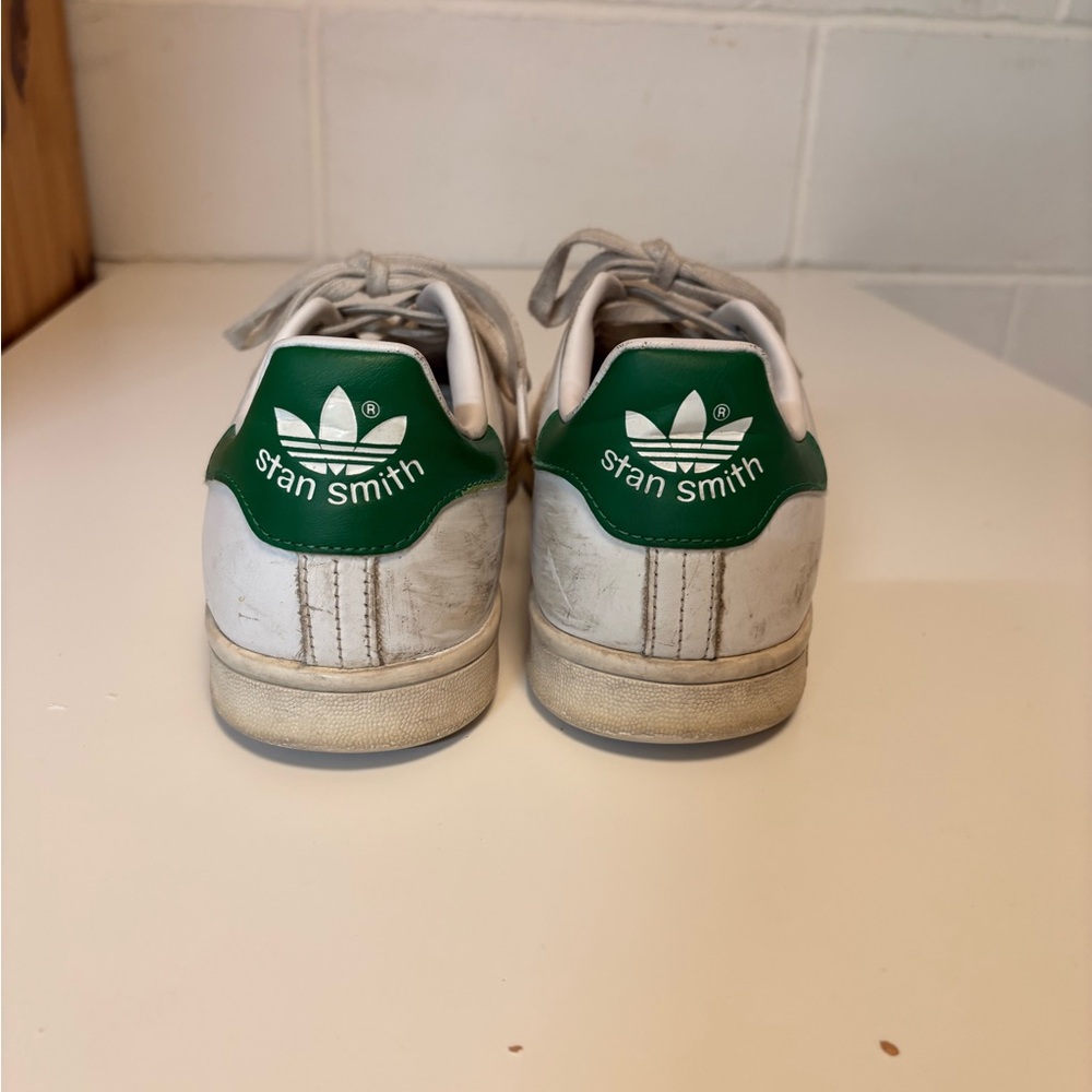 Adidas Stan Smith White and Green Sneakers - Picture 2 of 4